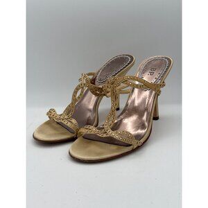 B.P. Womens Size 7 Beige Studded High Heel Sandals